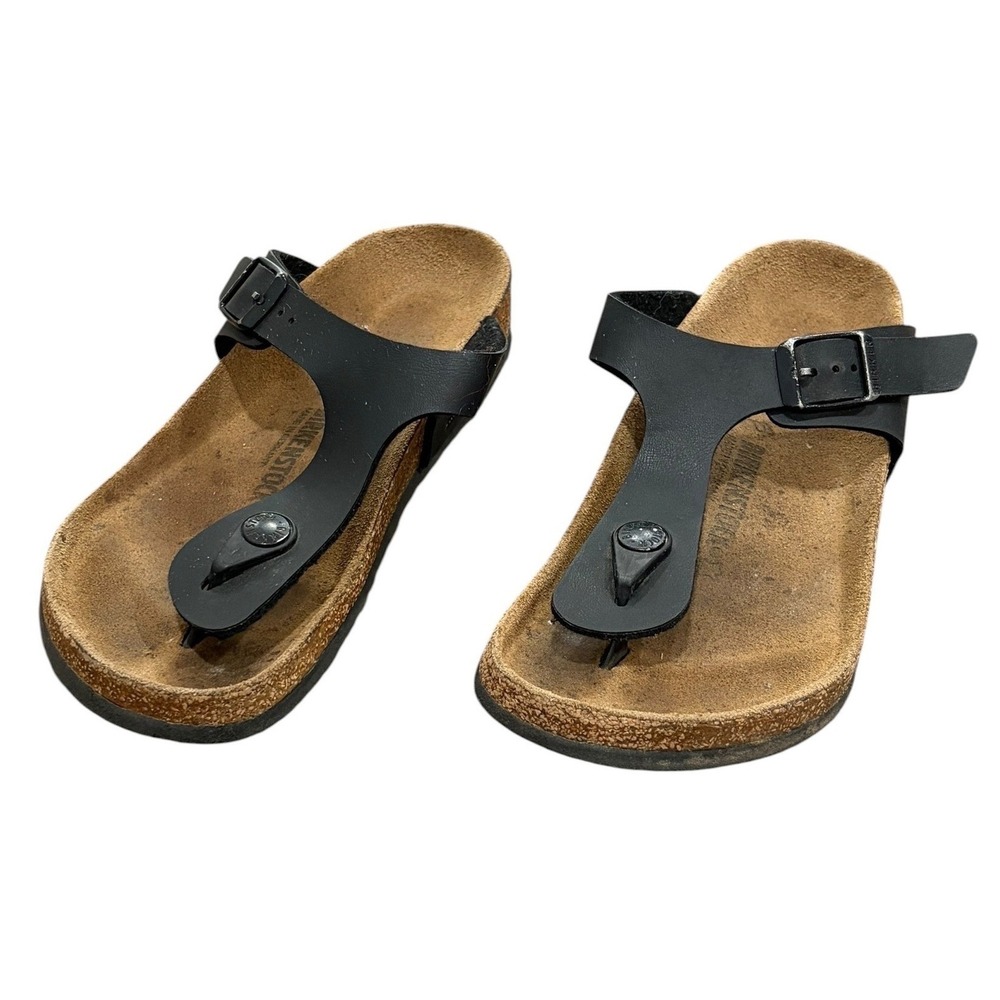 Birkenstock Gizeh Black Birko-Flor Thong Sandals Kids Size 33 US‎ Size 2 Summer